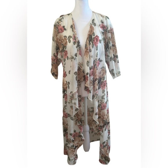 LuLaRoe Kimono with Floral Design - Picture 1 of 4